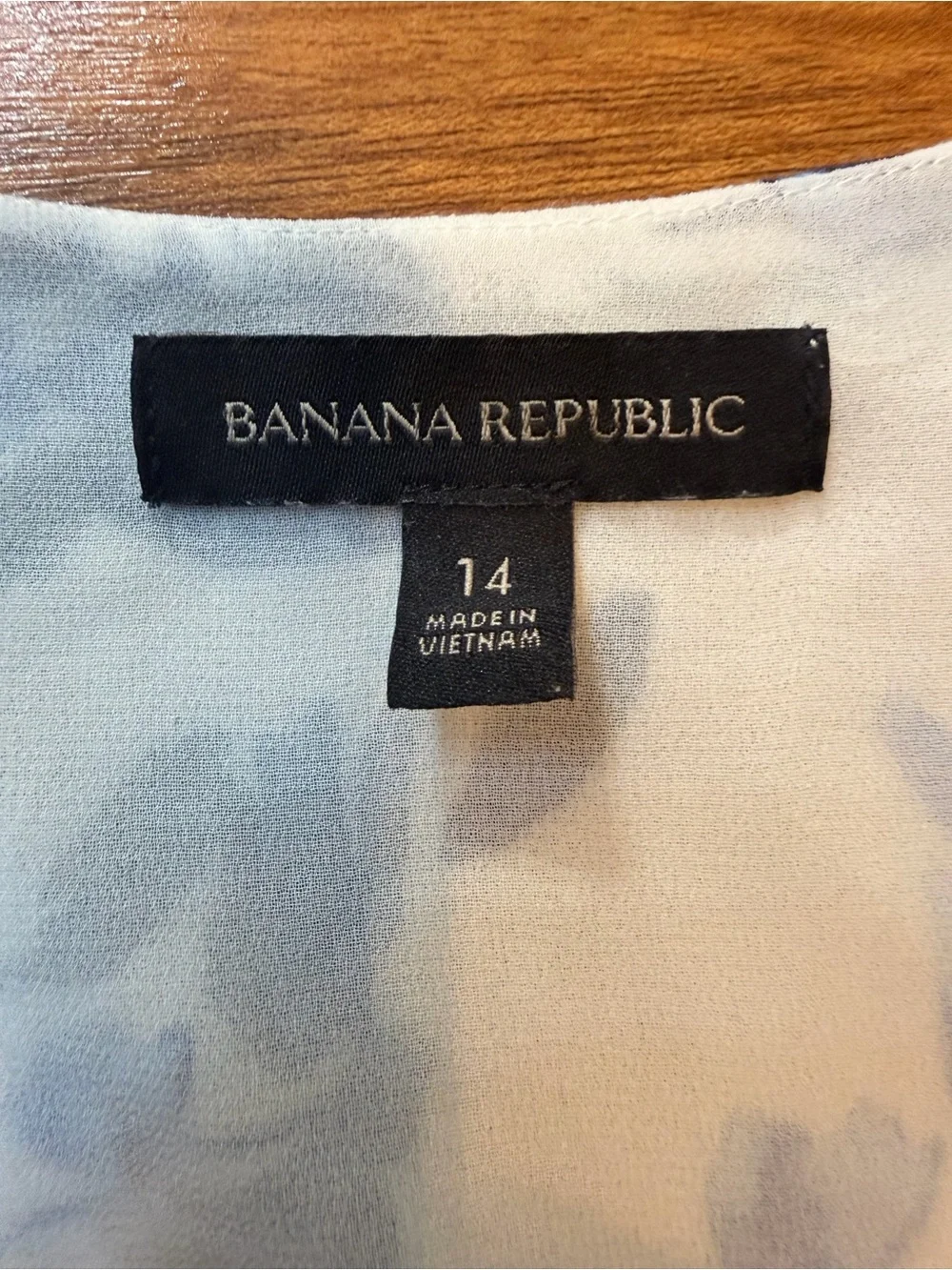 Banana Republic Blue and White Floral Wrap Midi Dress with Side Tie